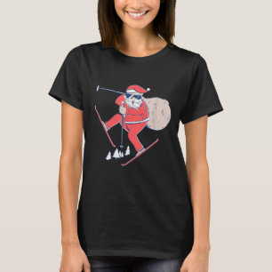 Camiseta Esqui Esquiando Neve Papai Noel Natal X-mas Presen