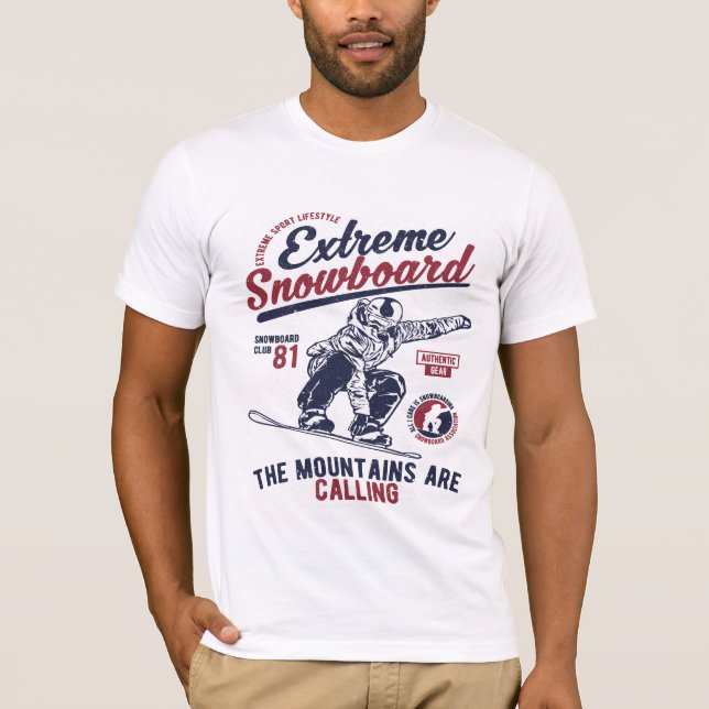 Camiseta Esqui Extremo, As Montanhas Estão Chamando (Frente)