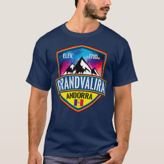 Camiseta Esqui Grandvalira Andorra Montanhas dos Pirenéus d