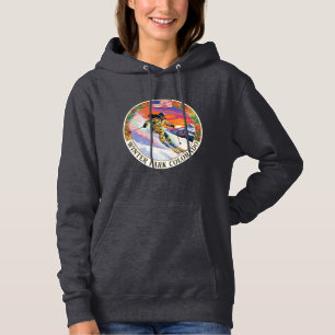 Camiseta Esqui Inverno Park, Colorado, Mulher Esquiadora