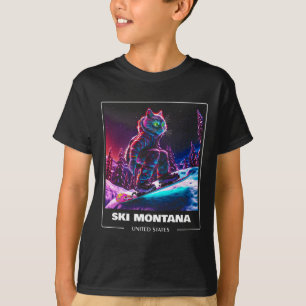 Camiseta Esqui Montana Estados Unidos Esqui Esquiador 