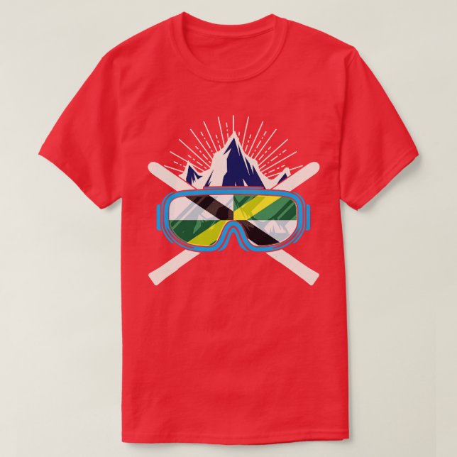 Camiseta Esqui Monterey Califórnia Bandeira Esquiando Esqui (Frente do Design)