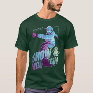 Camiseta Esqui na neve Montanha de neve Esporte de inverno
