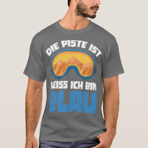 Camiseta Esqui O declive é branco Eu sou azul