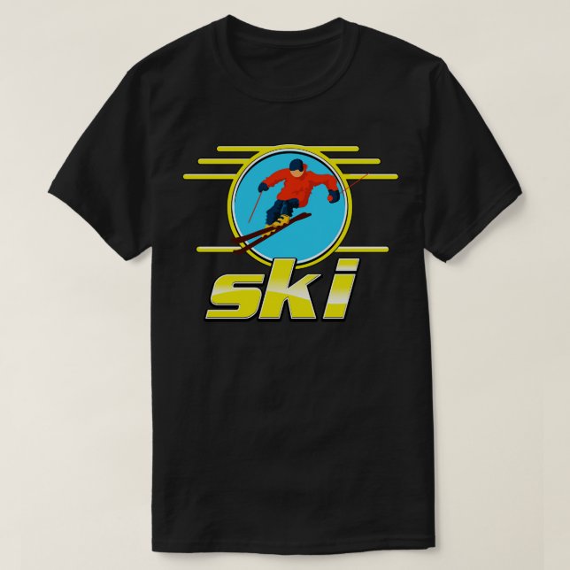 Camiseta Esqui retrô 1 (Frente do Design)