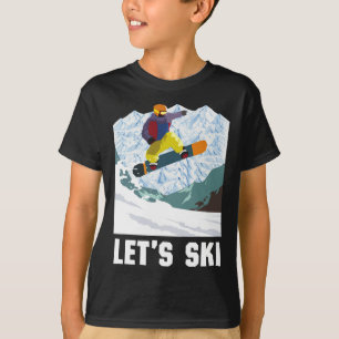 Camiseta Esqui Retro Esportes de Inverno Esqui Snowboard Sk
