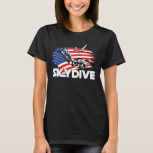 Camiseta Esqui Saltando Bandeira dos EUA América Paracaidis