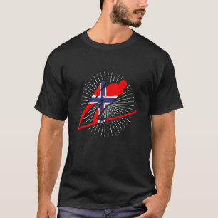 Camiseta Esqui saltando na Noruega voando esqui no inverno