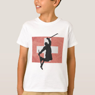 Camiseta Esqui Salto de Esqui Suíça Bandeira Suíça Esporte
