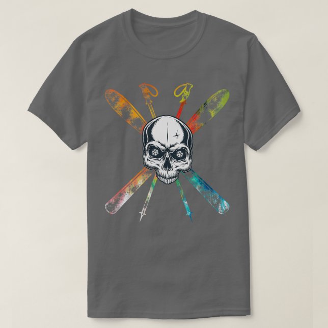 Camiseta Esqui Skull Skier (Frente do Design)