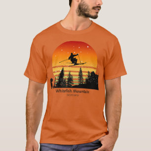 Camiseta Esqui Sunset na Montanha Whitefish MT com esquiado
