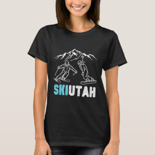 Camiseta Esqui Utah Esquiando Vacinação de Snowboard Souven