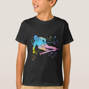 Camiseta esquiador alpino esportes de inverno esqui nórdico