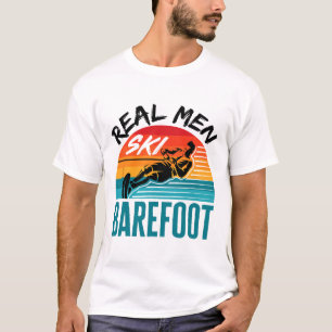 Camiseta Esquiador Aquático Engraçado de Pé Grande Homens R