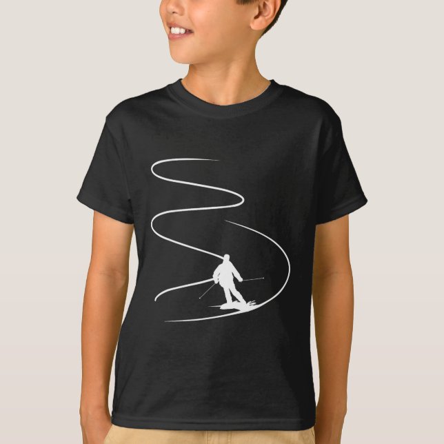 Camiseta Esquiador Com Traços Em Pó Profundo Freeride Spo (Frente)