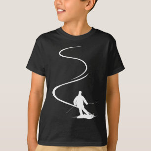 Camiseta Esquiador Com Traços Em Pó Profundo Freeride Spo