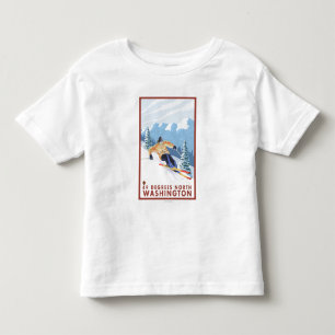 Camiseta Esquiador da neve de Downhhill - 49 graus norte,