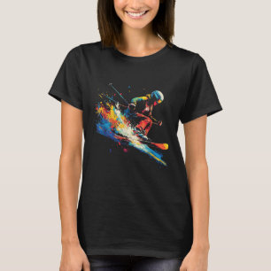 Camiseta Esquiador de Esqui Alpino de Esportes de Inverno P