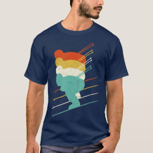 Camiseta Esquiador de esqui com cópia de esqui retrô Ski Vi