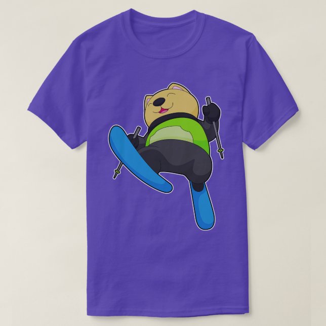 Camiseta Esquiador de gato Esportes de inverno de esqui (Frente do Design)