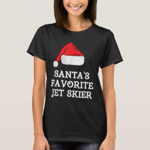 Camiseta Esquiador de Jet Ski Favorito do Papai Noel Natal 