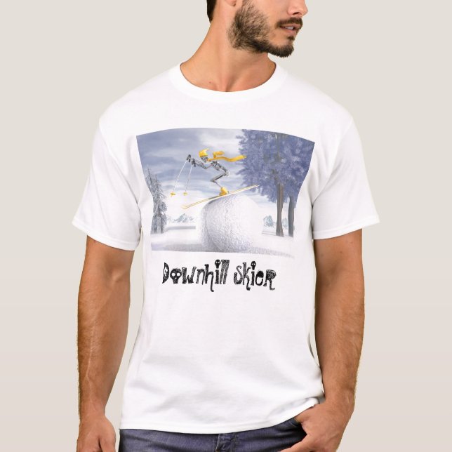 Camiseta Esquiador em declive (Frente)