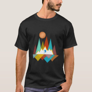 Camiseta Esquiador Neve Esqui Paisagens Montanhosas Florest