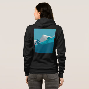 Camiseta Esquiadores Alpinos Descendo a Encosta Preta