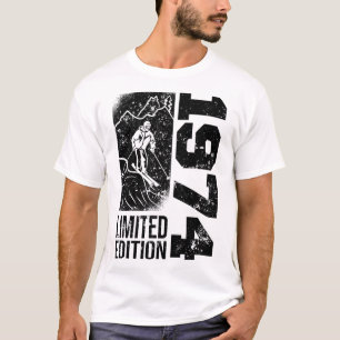 Camiseta Esquiadores Esquiador Vintage Nascido em 1974 Aniv