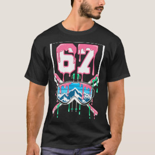 Camiseta Esquiando 67 Six Seven Óculos Engraçados Pingando