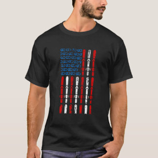 Camiseta Esquiando Bandeira Americana 4 De Julho Patinadora