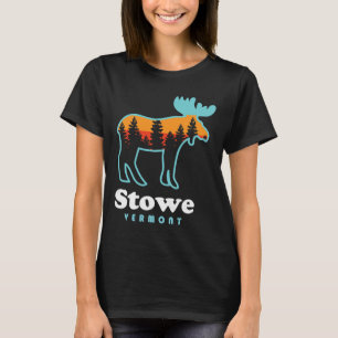 Camiseta Esquiando Montanhas Stowe Vermont Stowe Vt Moose