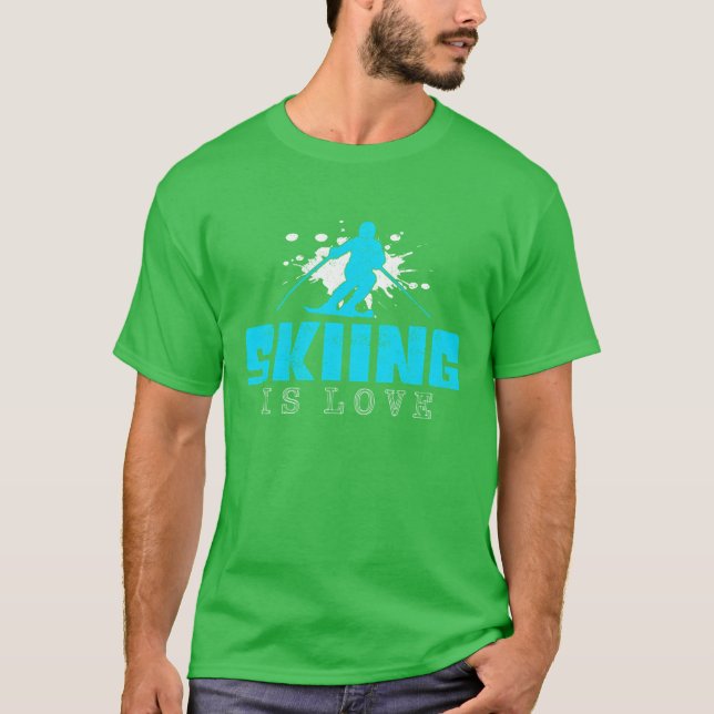 Camiseta esquiar é amor garota (Frente)