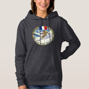 Camiseta Esquiar L'Alpe D'Huez, França, Mulher Esquiadora
