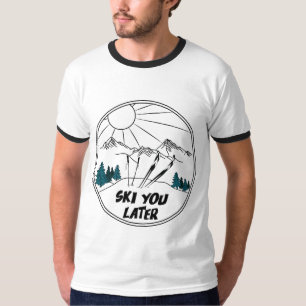Camiseta Esquiar Mais Tarde O Engraçado Pun De Esqui