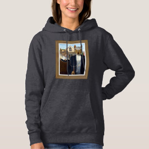 Camiseta Esquilo Americano Gótico - engraçado