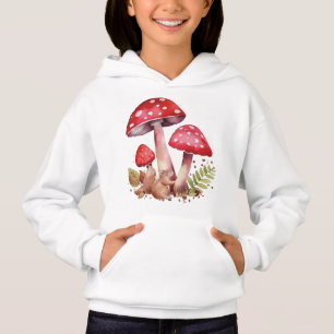 Camiseta Esquilo bonito com Cogumelos Vermelhos