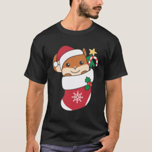 Camiseta Esquilo Bonito Na Meia De Natal