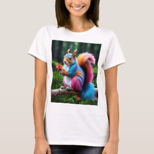 Camiseta Esquilo Bonito Na Ramificação