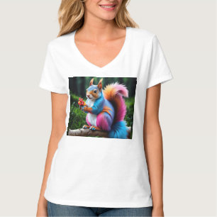 Camiseta Esquilo Bonito Na Ramificação