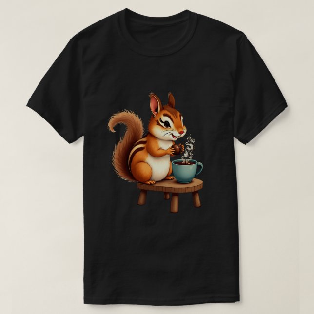 Camiseta Esquilo Café (Frente do Design)
