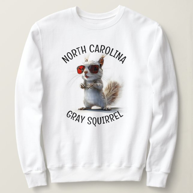 Camiseta Esquilo Cinza da Carolina do Norte (Frente do Design)