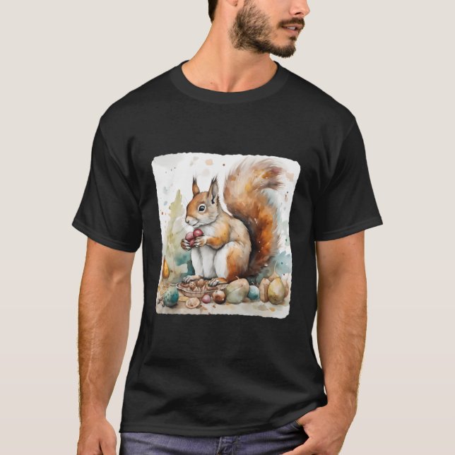 Camiseta Esquilo Com Coleção De Loucos Nature Foragi (Frente)