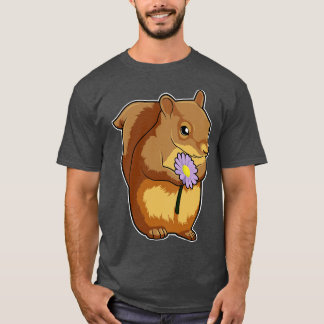Camiseta Esquilo com flor púrpura