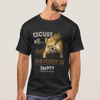 Camiseta Esquilo Com Licença Seu Alimentador De Pássaros Es