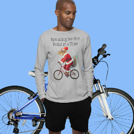 Camiseta Esquilo com uma bicicleta de presente de Natal par