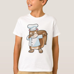 Camiseta Esquilo como cozinheiro com avental de cozinha