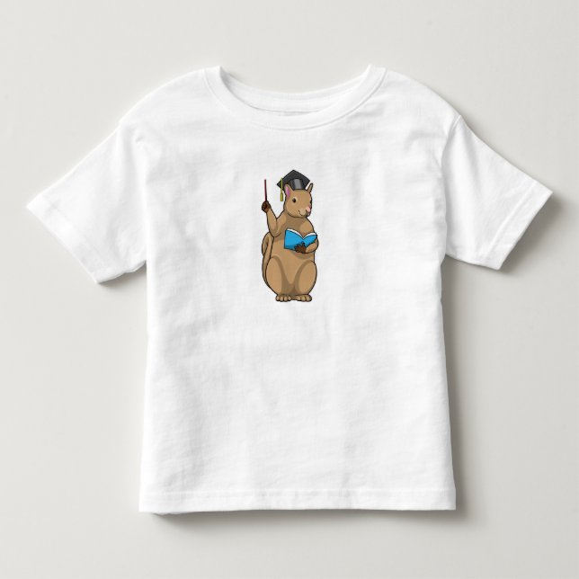Camiseta Esquilo como Professor com Livro (Frente)