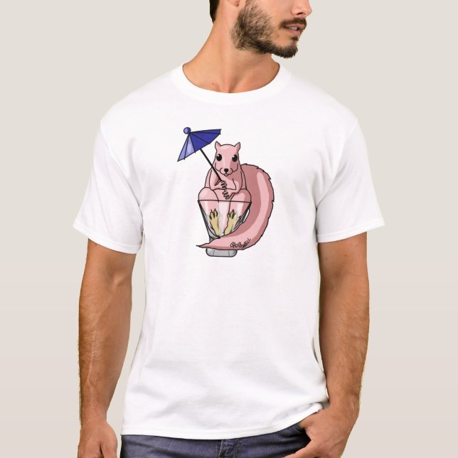 Camiseta Esquilo cor-de-rosa (Frente)