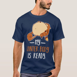 Camiseta Esquilo Corpo de Inverno Gordura Pet Chubby Funny 